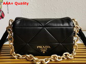 Prada Big System Nappa Patchwork Shoulder Bag in Black 1BD328 Replica