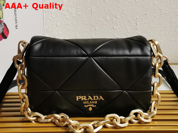 Prada Big System Nappa Patchwork Shoulder Bag in Black 1BD328 Replica