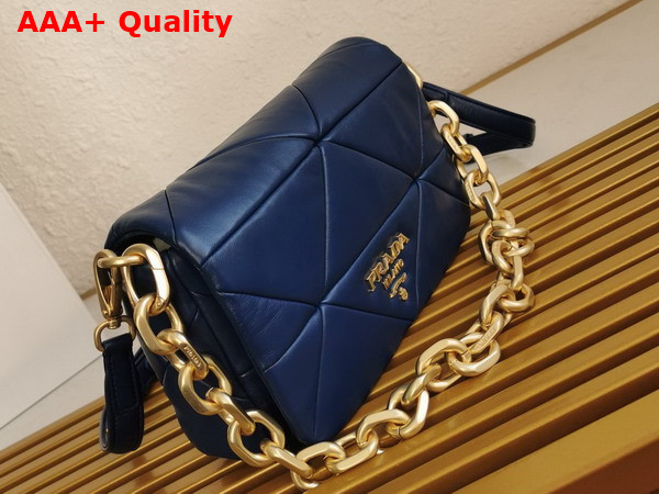 Prada Big System Nappa Patchwork Shoulder Bag in Blue 1BD328 Replica