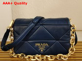 Prada Big System Nappa Patchwork Shoulder Bag in Blue 1BD328 Replica