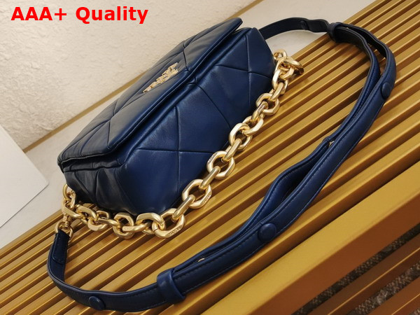 Prada Big System Nappa Patchwork Shoulder Bag in Blue 1BD328 Replica