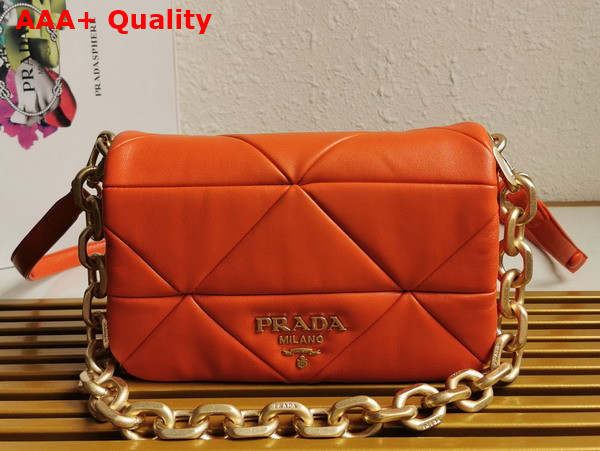 Prada Big System Nappa Patchwork Shoulder Bag in Orange 1BD328 Replica