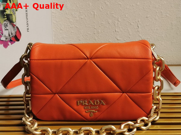 Prada Big System Nappa Patchwork Shoulder Bag in Orange 1BD328 Replica