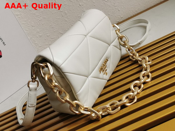 Prada Big System Nappa Patchwork Shoulder Bag in White 1BD328 Replica