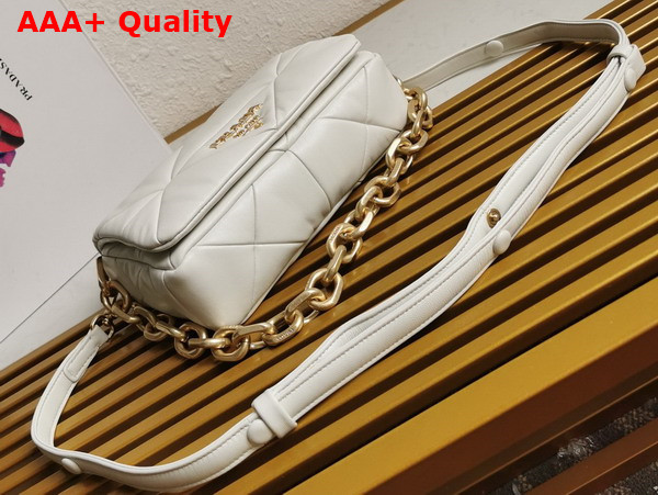 Prada Big System Nappa Patchwork Shoulder Bag in White 1BD328 Replica