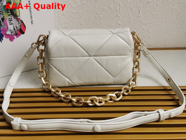 Prada Big System Nappa Patchwork Shoulder Bag in White 1BD328 Replica