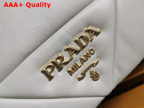 Prada Big System Nappa Patchwork Shoulder Bag in White 1BD328 Replica