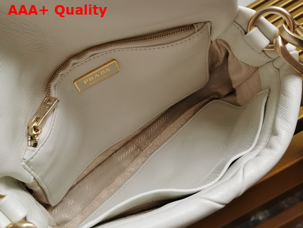 Prada Big System Nappa Patchwork Shoulder Bag in White 1BD328 Replica