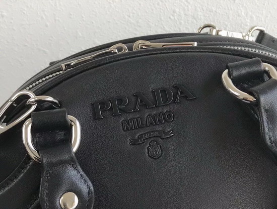 Prada Bowling Bag in Black Nappa Leather