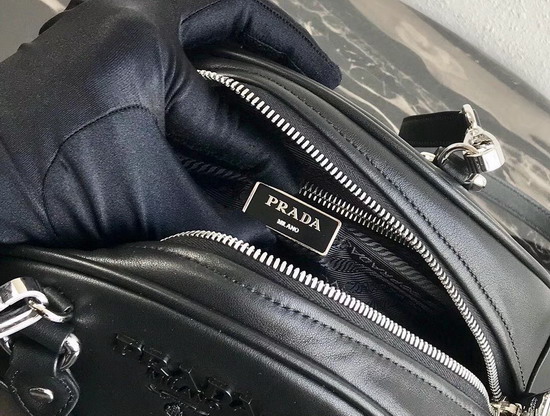 Prada Bowling Bag in Black Nappa Leather