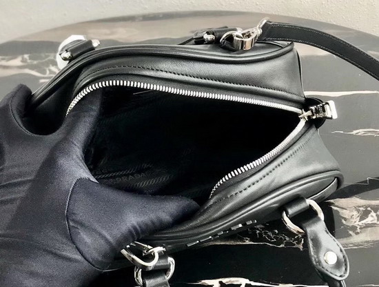 Prada Bowling Bag in Black Nappa Leather