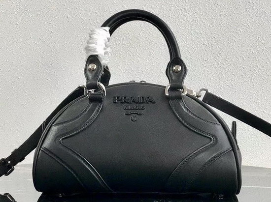 Prada Bowling Bag in Black Nappa Leather