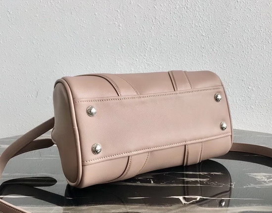 Prada Bowling Bag in Nude Leather