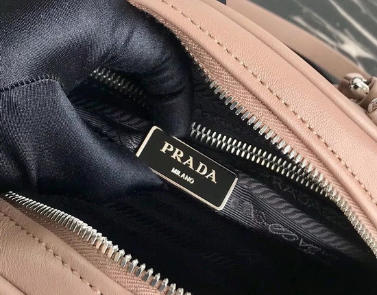 Prada Bowling Bag in Nude Leather