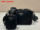 Prada Brique Re Nylon and Saffiano Leather Bag in Black 2VH070 Replica