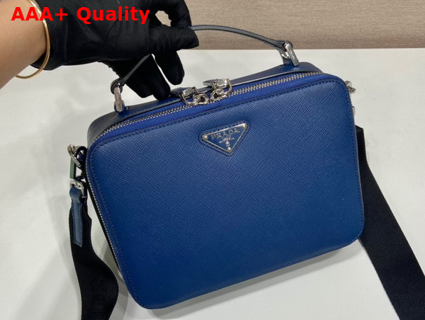 Prada Brique Saffiano Leather Bag in Bluette 2VH069 Replica