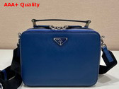 Prada Brique Saffiano Leather Bag in Bluette 2VH069 Replica