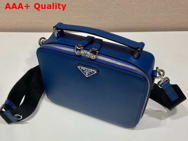 Prada Brique Saffiano Leather Bag in Bluette 2VH069 Replica