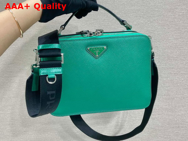 Prada Brique Saffiano Leather Bag in Mango 2VH069 Replica