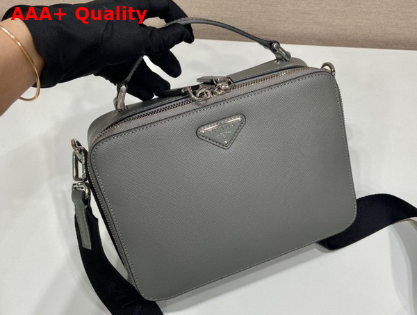 Prada Brique Saffiano Leather Bag in Marble Gray 2VH069 Replica