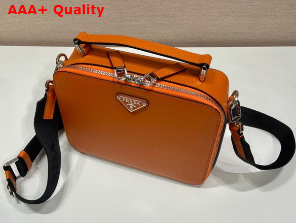 Prada Brique Saffiano Leather Bag in Papaya 2VH069 Replica