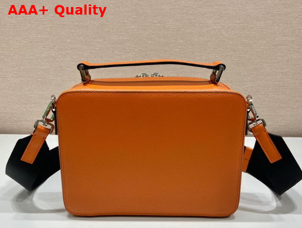 Prada Brique Saffiano Leather Bag in Papaya 2VH069 Replica