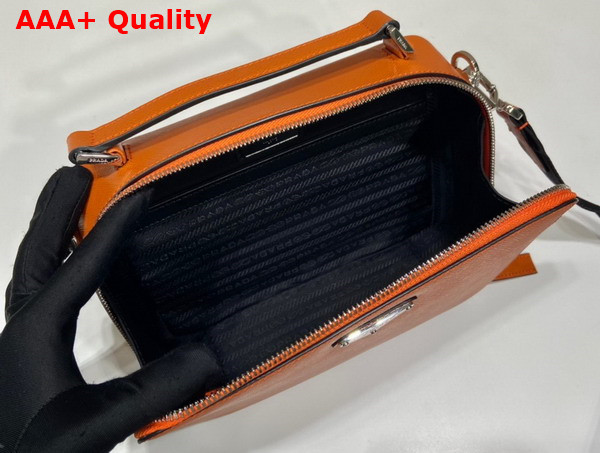 Prada Brique Saffiano Leather Bag in Papaya 2VH069 Replica