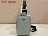 Prada Brique Saffiano Leather Bag in Slate Gray 2VZ106 Replica