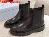 Prada Brushed Calf Leather Chelsea Boots in Black Replica