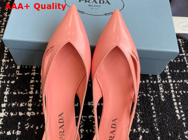 Prada Brushed Leather Cut Out Ballerinas in Pink 1F732N Replica