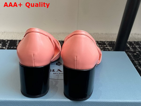 Prada Brushed Leather Cut Out Pumps in Pink 1I736N Replica