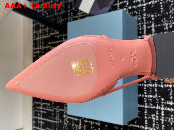 Prada Brushed Leather Cut Out Pumps in Pink 1I736N Replica