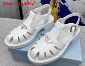 Prada Brushed Leather Fisherman Sandals in White 2X3084 Replica