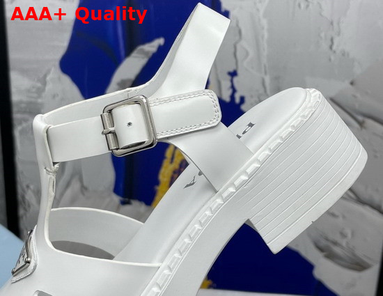 Prada Brushed Leather Fisherman Sandals in White 2X3084 Replica