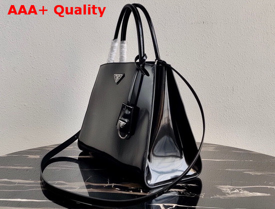 Prada Brushed Leather Handbag in Black 1BA321 Replica