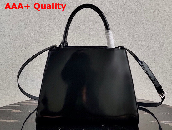 Prada Brushed Leather Handbag in Black 1BA321 Replica