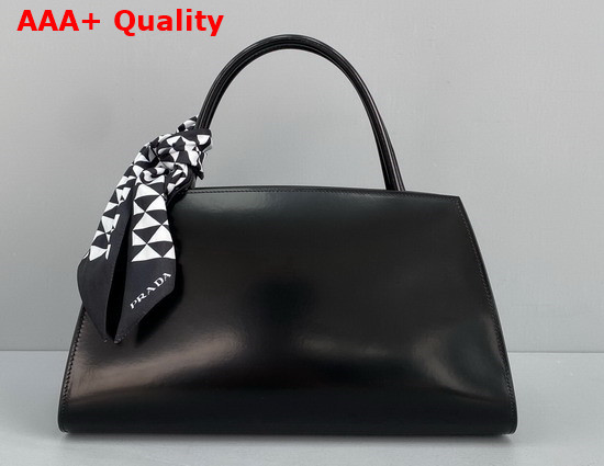 Prada Brushed Leather Handbag in Black 1BA327 Replica