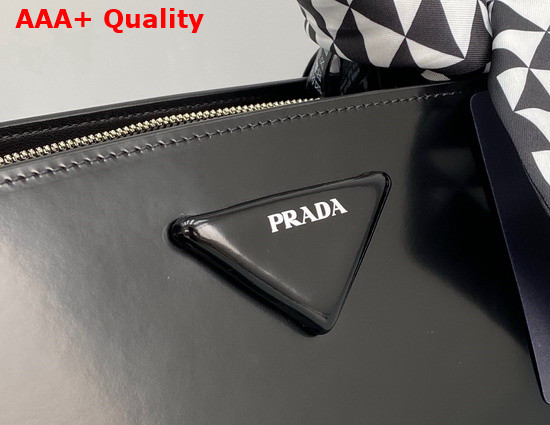 Prada Brushed Leather Handbag in Black 1BA327 Replica