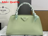 Prada Brushed Leather Handbag in Light Green 1BA327 Replica