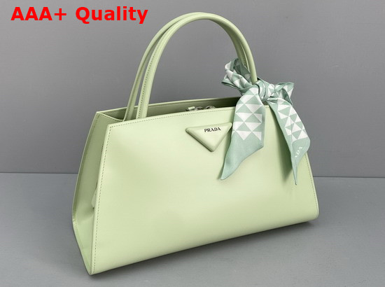 Prada Brushed Leather Handbag in Light Green 1BA327 Replica