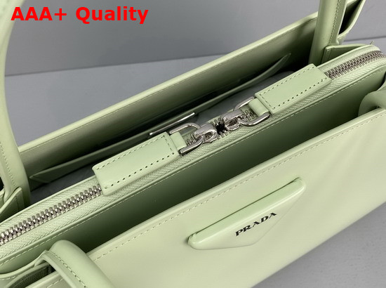 Prada Brushed Leather Handbag in Light Green 1BA327 Replica