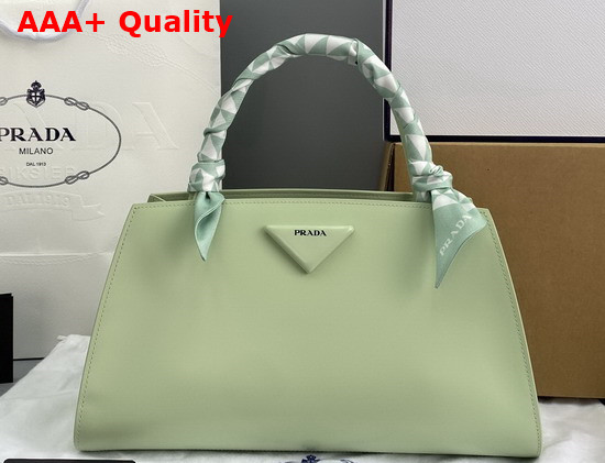 Prada Brushed Leather Handbag in Light Green 1BA327 Replica