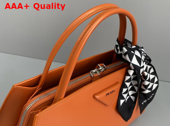 Prada Brushed Leather Handbag in Orange 1BA327 Replica