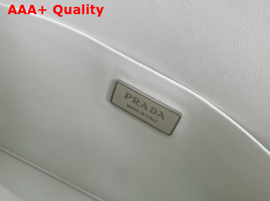 Prada Brushed Leather Handbag in White 1BA327 Replica