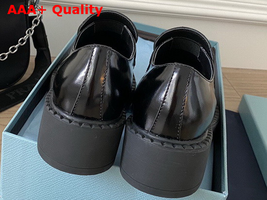 Prada Brushed Leather Loafers Black Calf Leather Replica