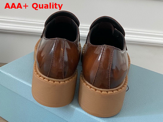 Prada Brushed Leather Loafers Tobacco Calf Leather Replica