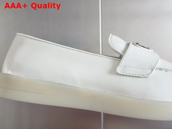 Prada Brushed Leather Loafers in White 1D222N Replica