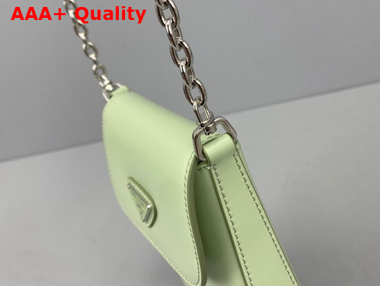 Prada Brushed Leather Mini Bag in Aqua 1BH185 Replica