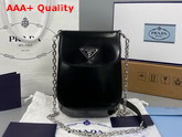 Prada Brushed Leather Mini Bag in Black 1BH185 Replica