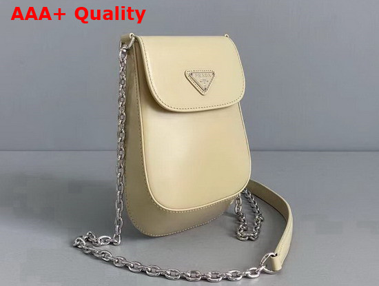 Prada Brushed Leather Mini Bag in Desert Beige 1BH185 Replica